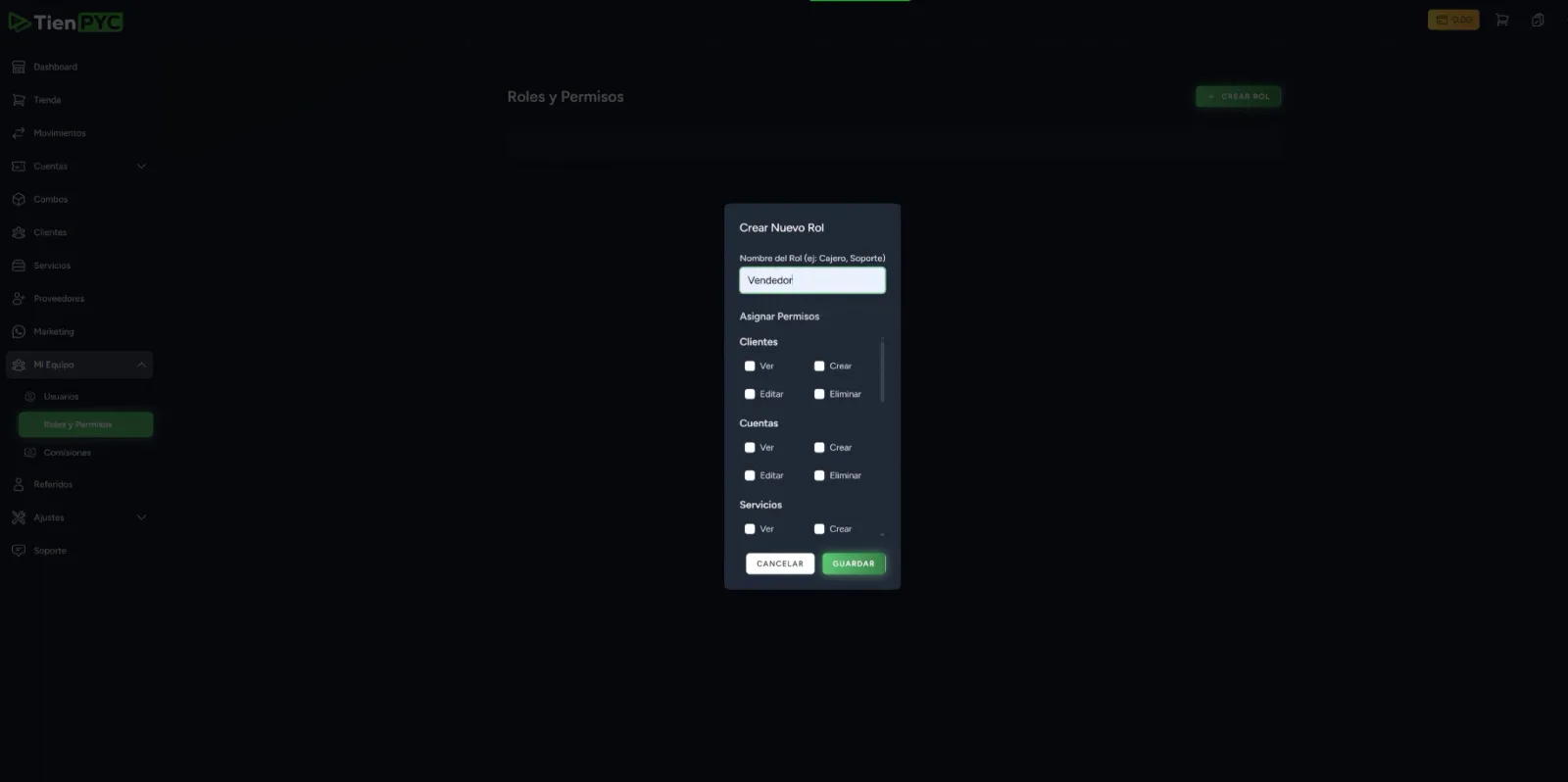 Configurar los roles de usuarios y sus vendedores en TienPYC.com