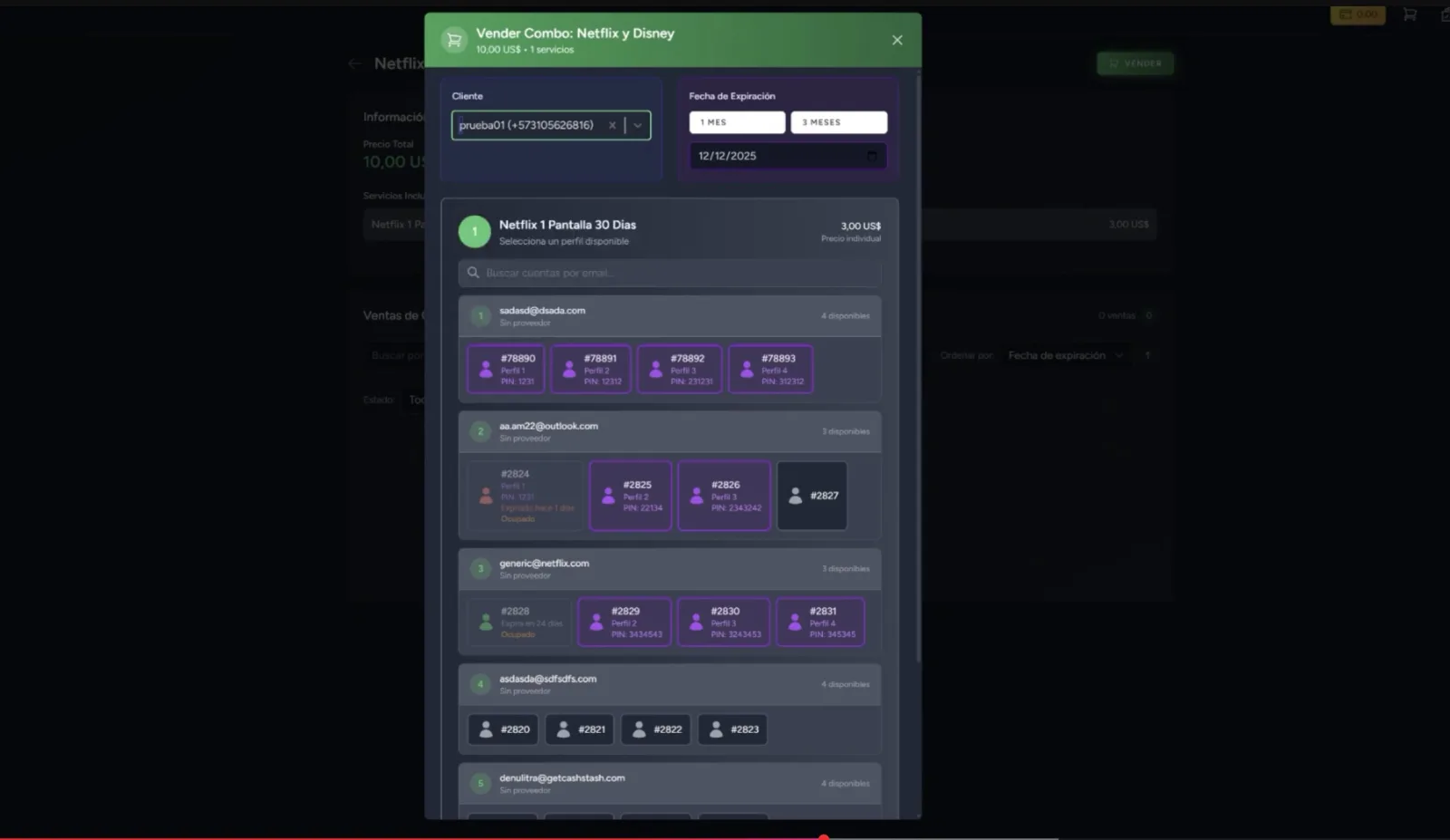 Configuración y ventas de sus combos en TienPYC.com