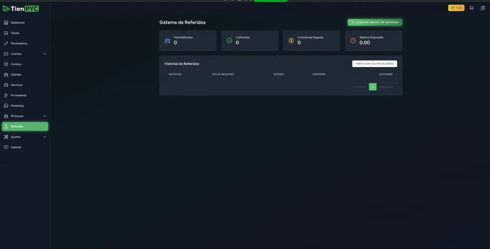 Crear link de referido en TienPYC.com y generar ganancias por recomendarnos.