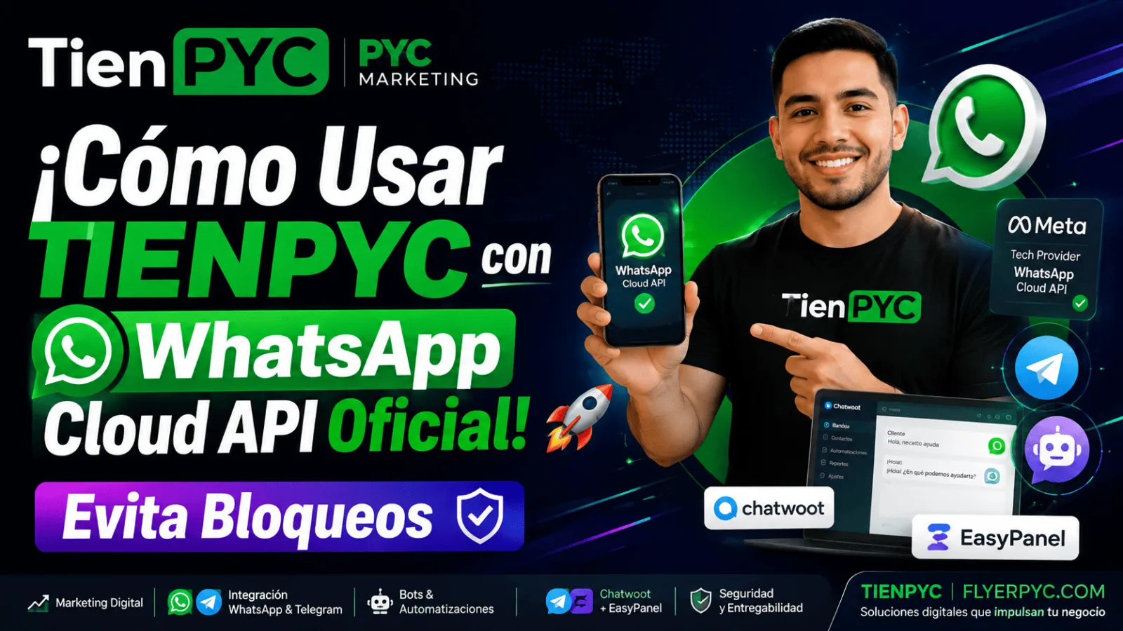 Configuración TienPYC con API Oficial de WhatsApp